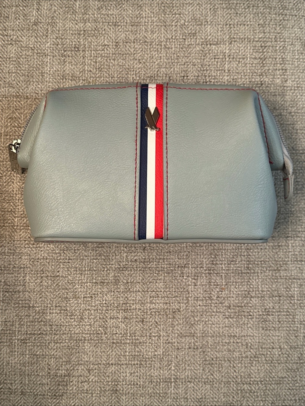 American Airlines 100 year  Toiletry Bag with Red-White-Blue Center Stripe